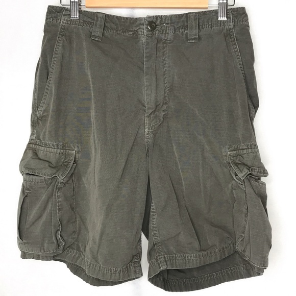 J.Crew Mens dark green cargo shorts cotton waist 30 - Picture 1 of 9